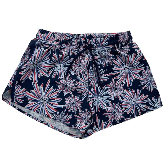 Crown & Ivy Women's Blue Firework Athletic Shorts Lined Elastic Waist Stretch XS - Picture 1 of 4